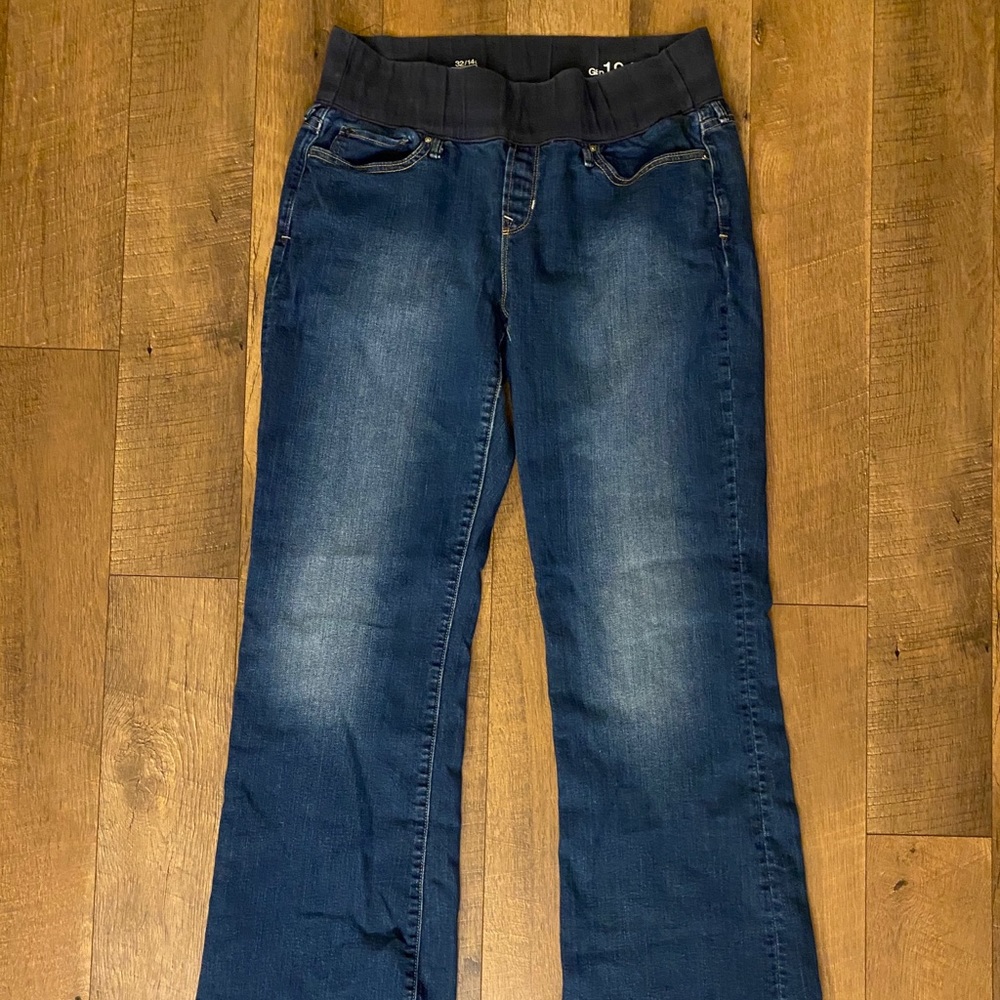 Gap maternity Demi panel bootcut jeans 32 14 long